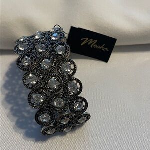 Mocha Silver Crystal Bracelet